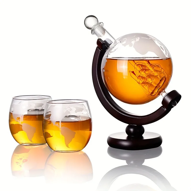 Decanter Globe Set - Set Decanter per Whisky a Forma