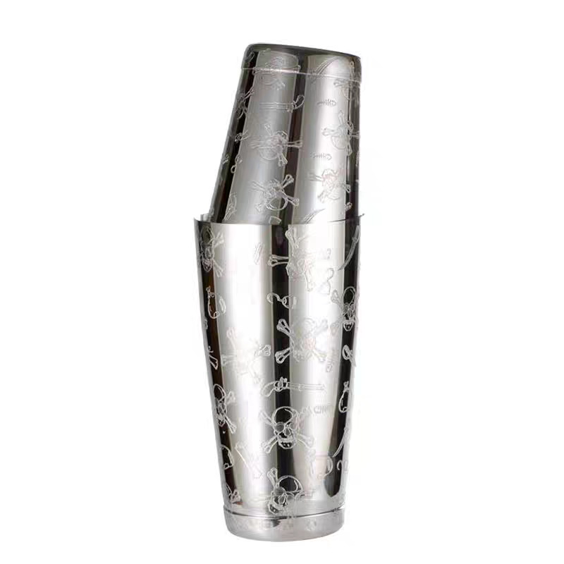 Boston Shaker Set - 500 ml/800 ml incisione teschio cocktail