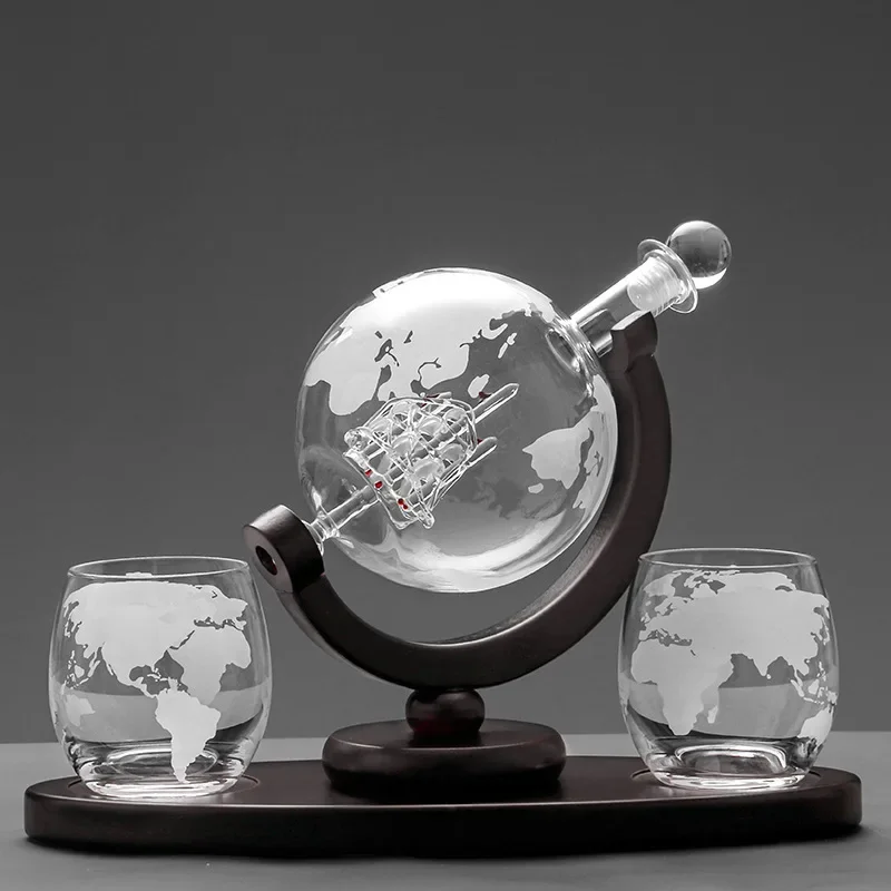 Decanter Globe Set - Set di bicchieri da whisky, globo