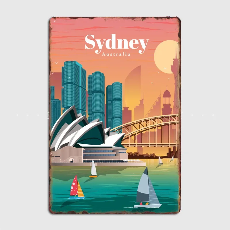 Home Bar Sydney - Poster Vintage in Metallo di Punti