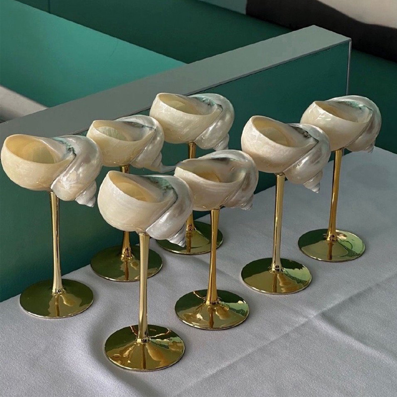 Home Bar And Cabinet - Conchiglia naturale Bicchiere da vino Accessori