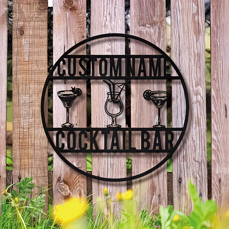 Home Bar Cafe - Insegna Personalizzata per Bar Cocktail, Decorazione