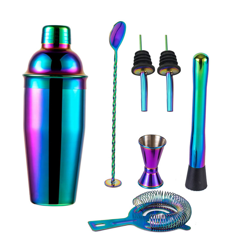 Boston Shaker Set - 5/7 pezzi Arcobaleno Cocktail Shaker Acciaio