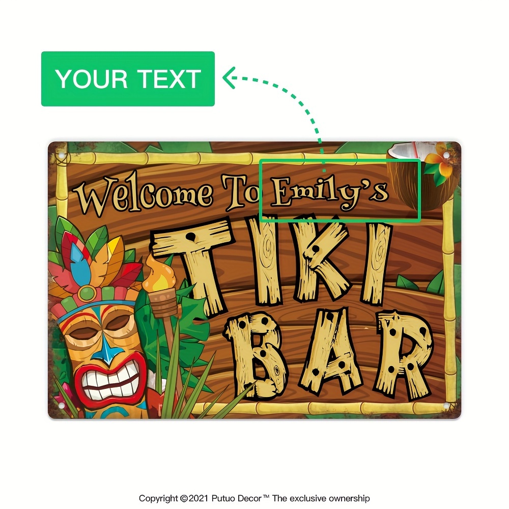 Home Bar Cafe - Insegna Personalizzata per Tiki Bar, Nome